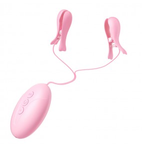MizzZee - Electro Shock Vibrating Nipple Clamps (Chargeable - Pink)